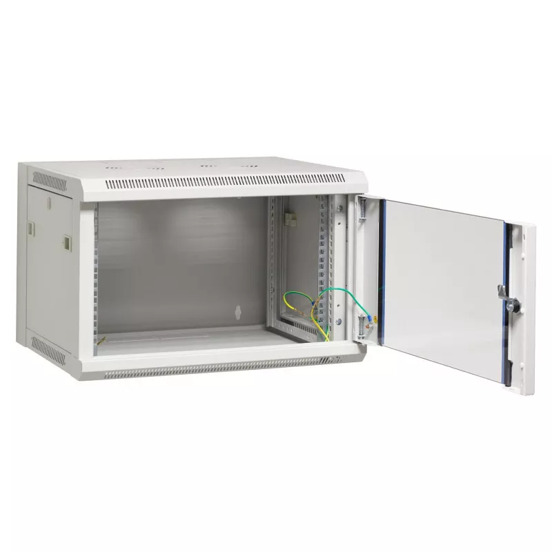 EFB Elektronik Caja de pared 19 inch 21U Flat Pack, 600x600x1040mm, RAL7035 gris claro, acero, puerta de cristal de seguridad, con cerradura, carga 60kg, IP20