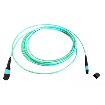 EFB Elektronik Cable de conexión de fibra óptica MTP hembra a MTP hembra 12 fibras OM3 multimodo, LSZH, Aqua, tipo A, 15 m