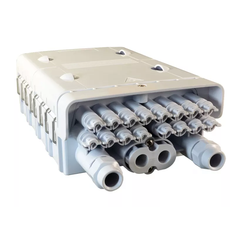 EFB Caja de distribución exterior FTTH IP65 para 96 fibras con casetes de empalme y almacenamiento de exceso de fibra (FTTH-BOX-OUT-6)