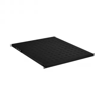 EFB Electronics Bandeja fija de 19 pulgadas 0.5U, profundidad ajustable 550-650 mm, capacidad de carga 70 kg, RAL 9005 negro azabache