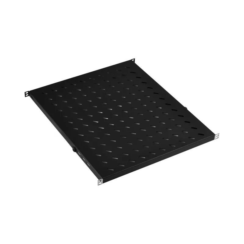 EFB Electronics Bandeja fija de 19 pulgadas 0.5U, profundidad ajustable 550-650 mm, capacidad de carga 70 kg, RAL 9005 negro azabache
