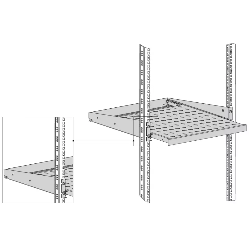 EFB Elektronik bandeja extraíble 19 pulgadas 2U D 555mm montaje frontal 20 kg