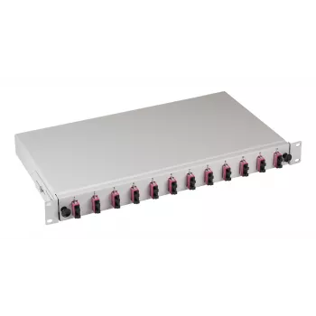 EFB Elektronik Caja de empalme SC 50/125 µm OM4 extraíble, 24 pigtails offset / 12 acopladores