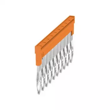 Weidmüller ZQV 2.5N/10 puente transversal, 10 polos, 2,5 mm², naranja, Wemid, V0, 48,7 mm, 20 unidades