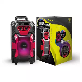 Leicke DJ ROXX TROLLEY PRO sistema de altavoz PA portátil con Bluetooth, 100W RMS, woofer de 10 pulgadas, luces LED, trolley, micrófono, mando a distancia