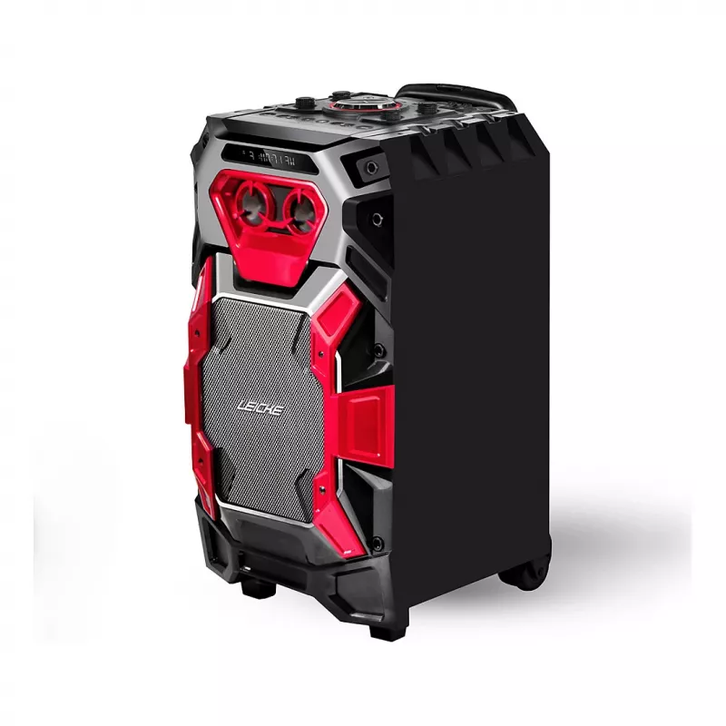 Leicke DJ ROXX TROLLEY PRO sistema de altavoces PA portátil con Bluetooth, 100W RMS, woofer de 10 pulgadas, luces LED, trolley, micrófono, mando a distancia