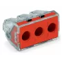 WAGO 773-173 caja de conexión, 3 polos, Push-Wire, 41A, 400V, rojo/transparente