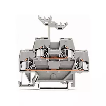 WAGO 280-519 bloque de bornes 2 conductores Push-in CAGE CLAMP, 2,5 mm², gris, montaje en carril DIN