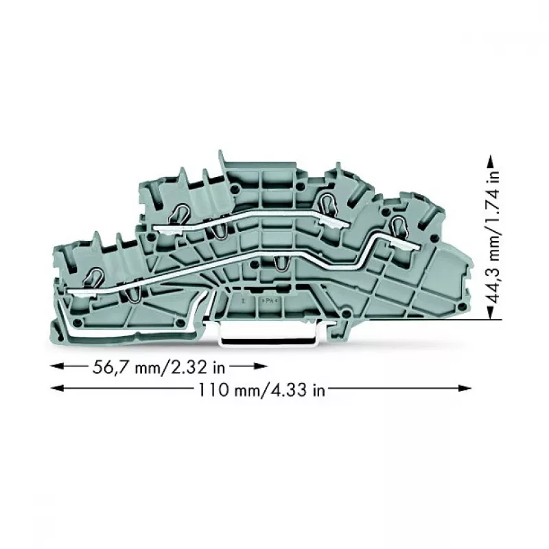 WAGO 2003-6642 borne de paso, TOPJOB® S, 2 conductores, 4 mm², gris, 800 V, 24 A