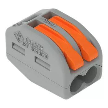 WAGO 222-412 borne de conexión de 2 conductores, gris/transparente, 32A, 400V