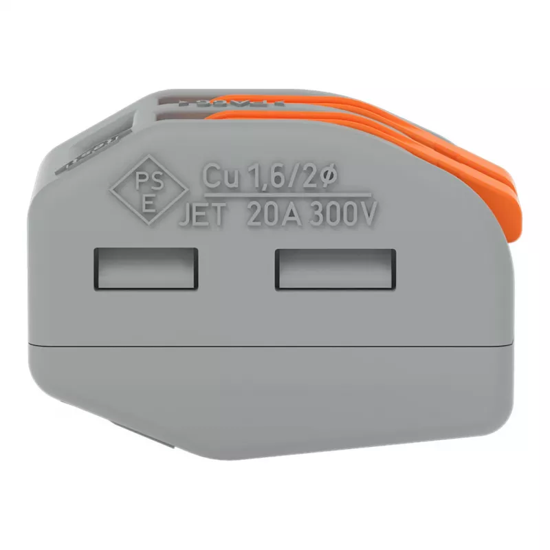 WAGO 222-412 borne de conexión de 2 conductores, gris/transparente, 32A, 400V
