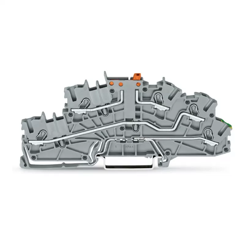 WAGO TOPJOB S borne de separación N con PE, 3 conductores, Push-in CAGE CLAMP, gris, 2003-6644