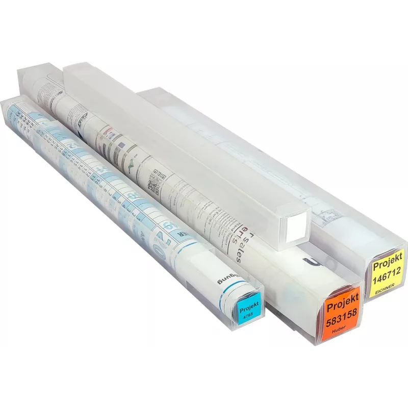 Eichner tubo portaplanos 4,5 cm transparente – tubo para almacenar documentos