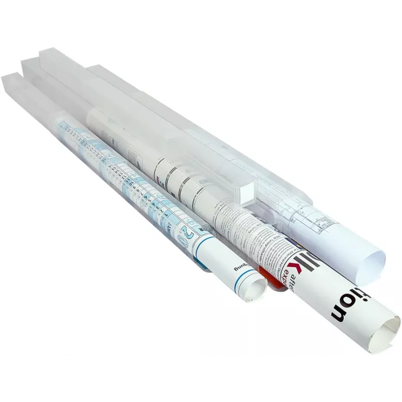 Eichner tubo portaplanos 4,5 cm transparente – tubo para almacenar documentos