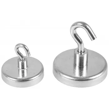 Eichner ganchos magnéticos plateados, metal Ø 3,6 x 1,7 cm, 5 uds.