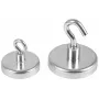 Eichner ganchos magnéticos plateados, metal Ø 3,6 x 1,7 cm, 5 uds.
