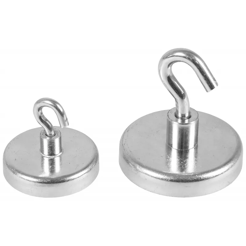 Eichner ganchos magnéticos plateados, metal Ø 3,6 x 1,7 cm, 5 uds.