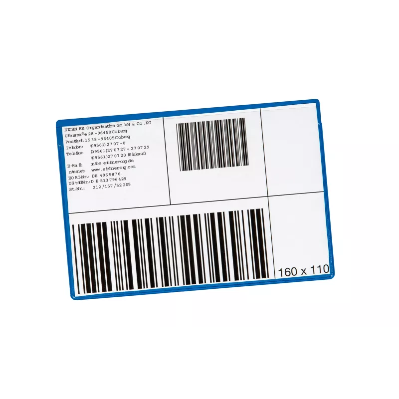 Eichner bolsillos para etiquetas, azul, 22,0 x 10,5 cm, 10 uds.