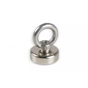 Eichner Imanes con ojal plateados, metal Ø 2,5 x 7,7 cm, 5 uds.