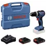 BOSCH Professional GSB 18V-52 Atornillador-taladro percutor a batería Set con 2 baterías 2,0 Ah, L-Case