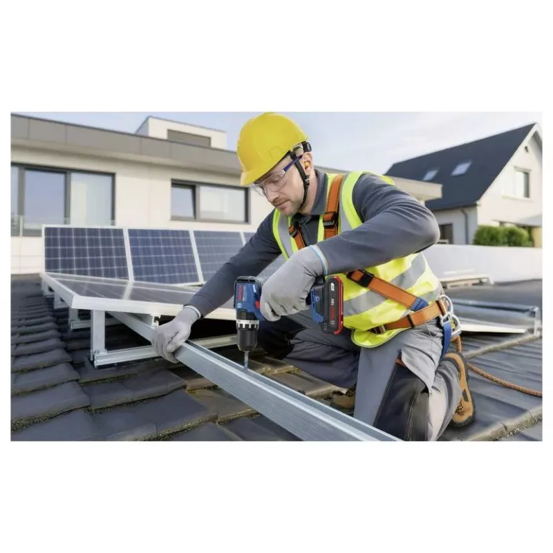 BOSCH Professional GSB 18V-52 Atornillador-taladro percutor a batería Set con 2 baterías 2,0 Ah, L-Case