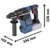 BOSCH POWERTOOLS Kit combo 18V atornillador a batería, atornillador de impacto, martillo perforador, amoladora angular (kit de 4 herramientas)