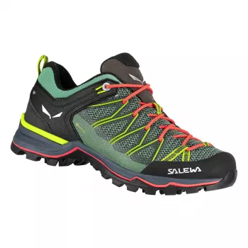 SALEWA Zapatos de senderismo MTN Trainer Lite GTX para mujer - Field Green/Fluo Coral - UK 4 (EU 36.5)