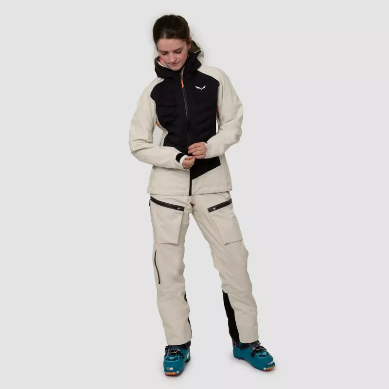 Chaqueta híbrida mujer Salewa Sella PTX 3L Oatmeal