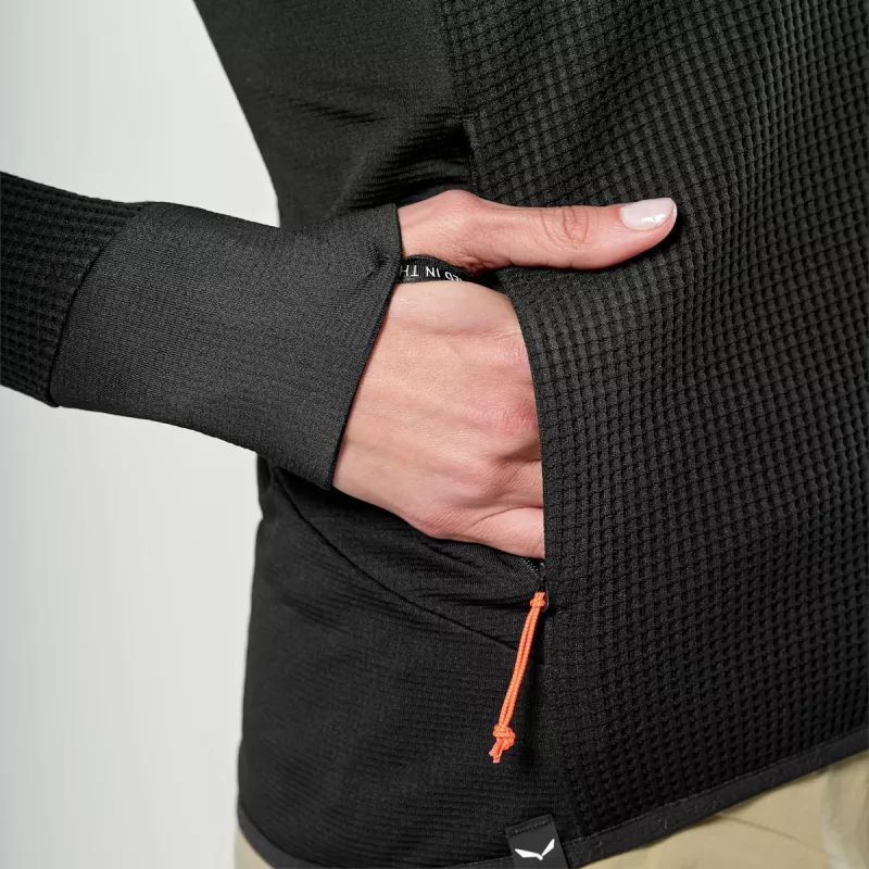 Salewa Puez Waffle Hybrid PL Jacket - Black Out - Mujer - M