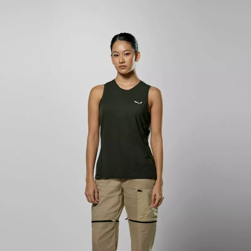Salewa Puez Dry Camiseta sin mangas para mujer - M, Dark Olive