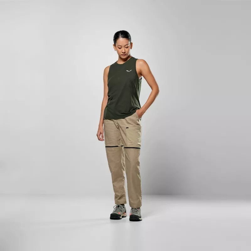 Salewa Puez Dry Camiseta sin mangas para mujer - M, Dark Olive
