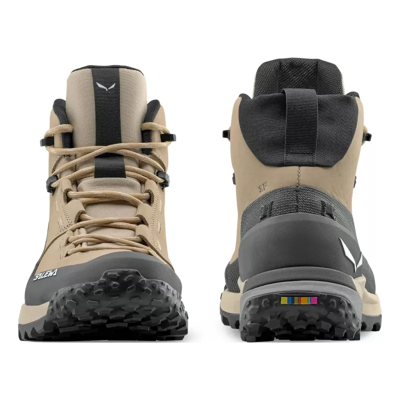 SALEWA Puez Leather Mid PTX zapatillas para mujer Quicksand Onyx UK