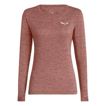 Salewa Puez Melange Dry L/S Camiseta de manga larga de mujer - Desert Pink Melange, talla M