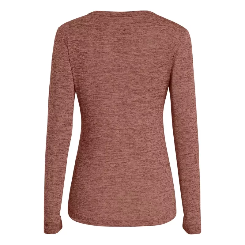 Salewa Puez Melange Dry L/S Camiseta de manga larga de mujer - Desert Pink Melange, talla M