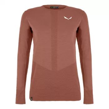 Salewa Zebru Medium Warm AMR L/S Camiseta térmica de mujer - Etruscan Red, XS