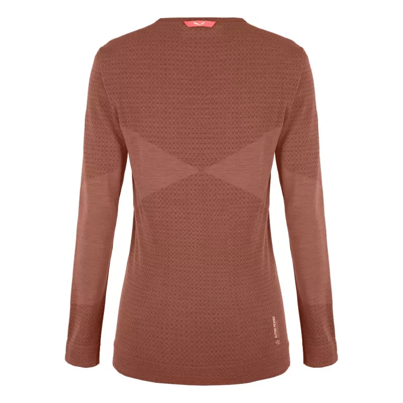 Salewa Zebru Medium Warm AMR L/S Camiseta térmica de mujer - Etruscan Red, talla S
