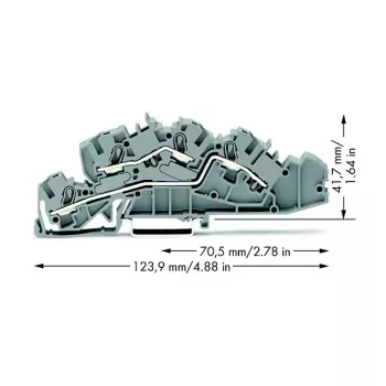 WAGO 2005-7642 borne de paso, 4 mm², 32 A, 400 V, gris, CAGE CLAMP
