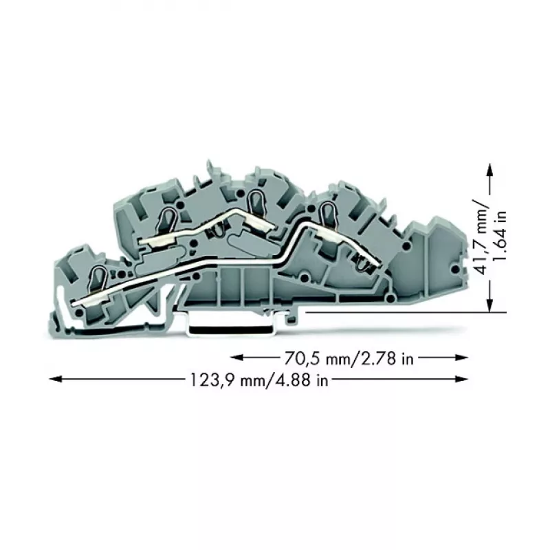 WAGO 2005-7642 borne de paso, 4 mm², 32 A, 400 V, gris, CAGE CLAMP