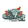 WAGO 2007-8821 bloque de bornes push-in de 3 conductores, 10 mm², gris