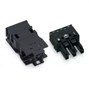 WAGO conector hembra 770-203/035-000 con carcasa de alivio de tracción, negro