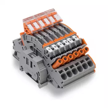 WAGO 2007-8875 Borne de carril para transformador de corriente, 1 polo, gris, Push-in CAGE CLAMP, 41 A, 1000 V, carril DIN