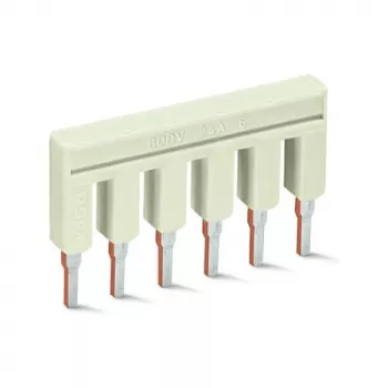 WAGO 2002-406 puente push-in, de 6 vías, aislado, gris claro