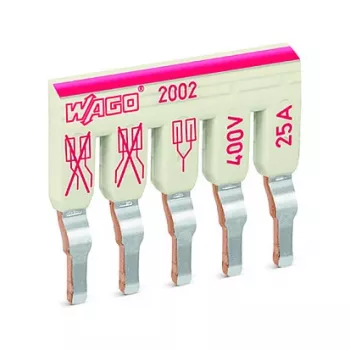 WAGO 2002-475 puente escalonado, de 5 vías, aislado, 25 A, gris claro