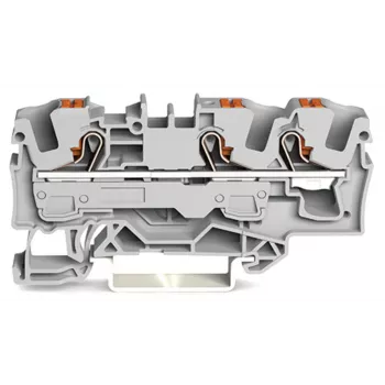 WAGO 2206-1301 Borne de paso de 3 conductores con pulsador 6 mm² Gris