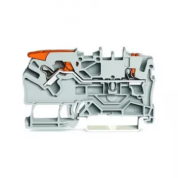 WAGO 2102-5201 borne de paso de 2 conductores con palanca y pulsador, 2,5 mm², gris