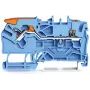 WAGO 2102-5204 borne de paso de 2 conductores con palanca y pulsador, 2,5 mm, azul
