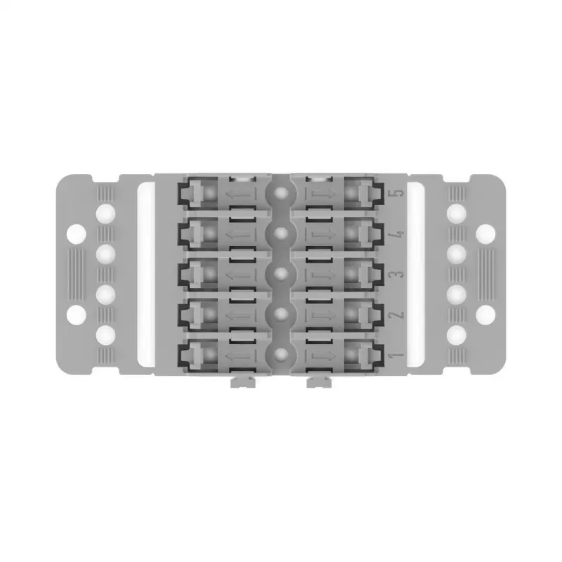 WAGO 221-2505 Soporte de montaje con alivio de tracción, 5 vías, gris