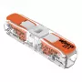 WAGO 221-2401 Conector de empalme en línea, 2 conductores, 0,2-4 mm², 600 uds., transparente/naranja