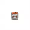 WAGO 221-2401 Conector de empalme en línea, 2 conductores, 0,2-4 mm², 600 uds., transparente/naranja