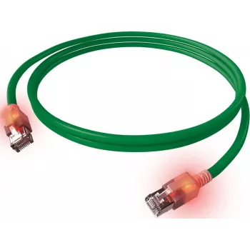 EasyLan DualBoot LED cable de parcheo RJ45 S/FTP Cat.6A (Class EA) con conector saCon - LSOH - verde - 7,5 m